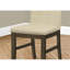 Chaise de salle à manger, hauteur 37 po, ensemble de 2, rembourrée, salle à manger, cuisine, tissu crème, bois massif gris, transitionnel-330125552