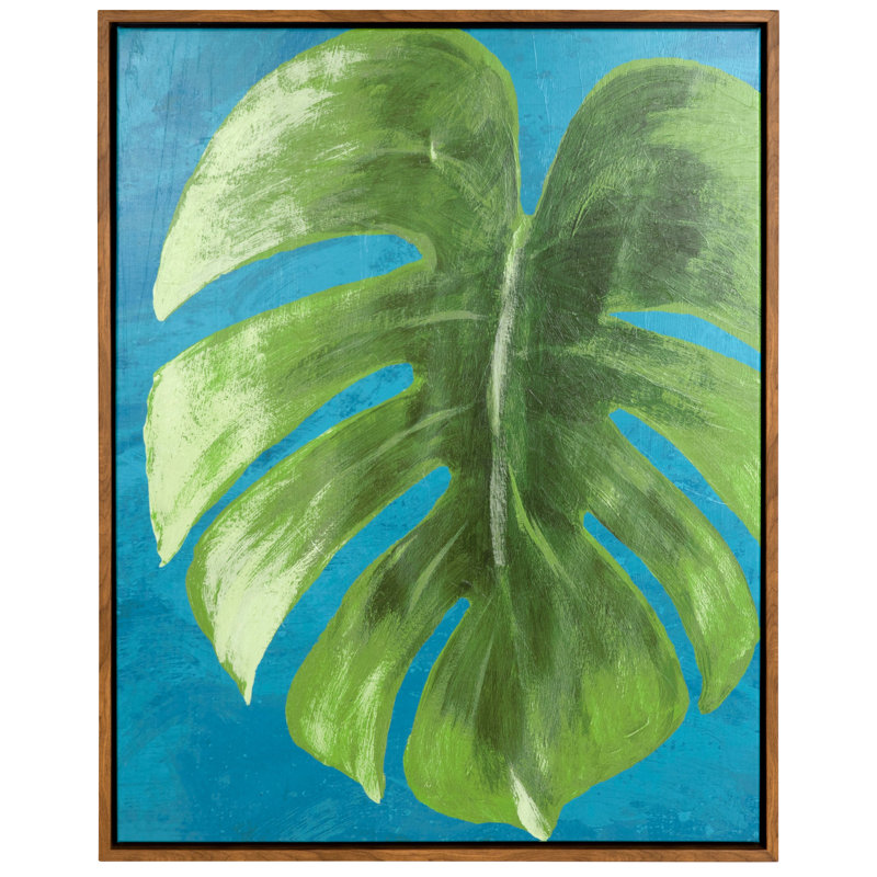 Tropical Split I, 38" H x 30" W, Framed Print, Black Frame Gold Facing