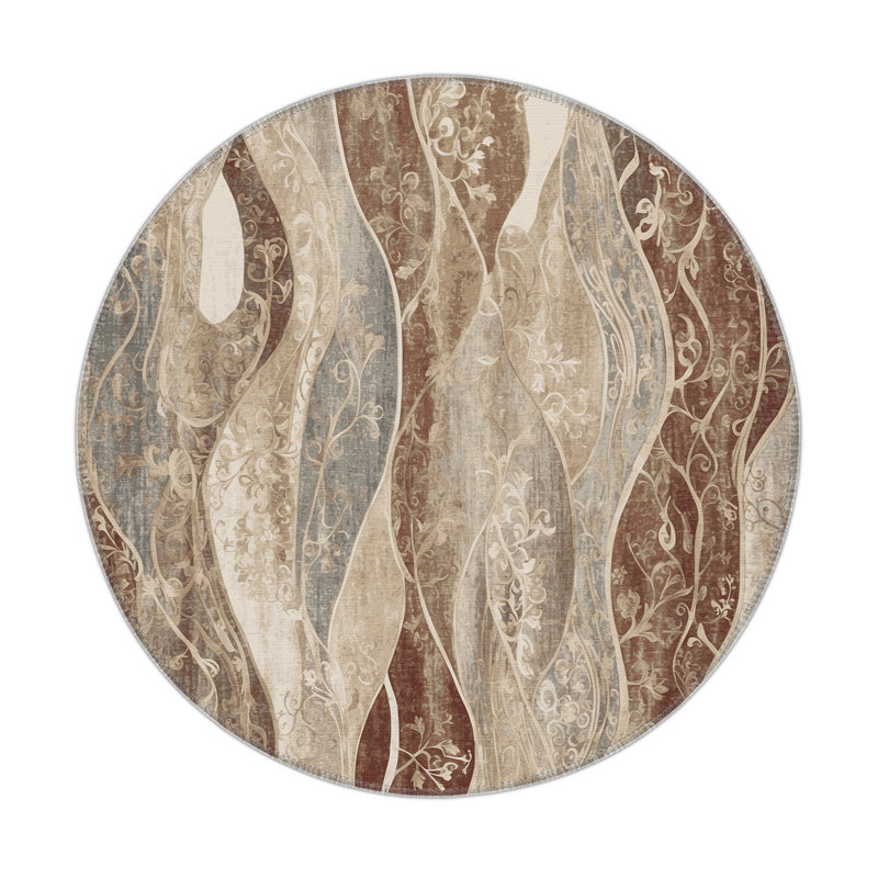 Flowing Grace Indoor And Outdoor Area Rug, Round 5'