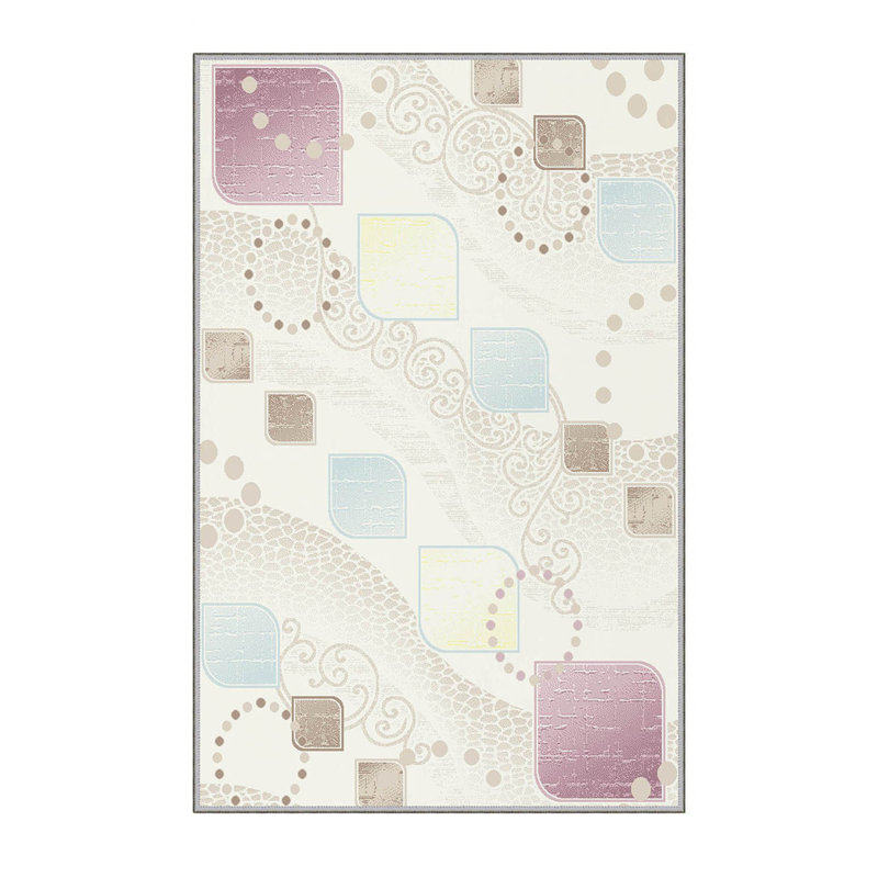 Stylish Woven Carpet (3.9 x 4.0 ft), 100% Polyester, Pile Height: 0.3 in | Antibacterial & Non-Slip Underside, 3D Digital Printing | Machine Washable, Perfect for Home Décor, Living Room & Bedroom Use