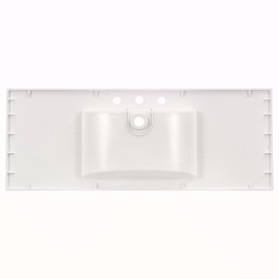 48" Composite Bathroom Vanity Top with Integrated Basin, White Vanity Sink Top with 3 Faucet Holes, Countertop Only