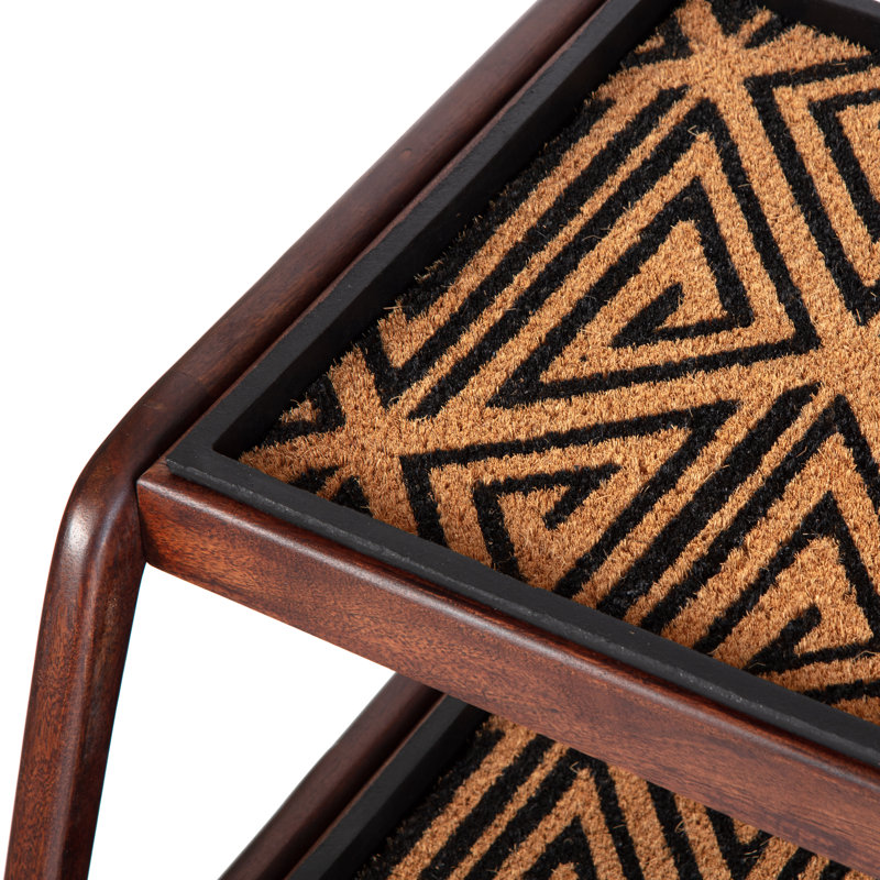 Support à bottes en bois massif de qualité supérieure avec tapis en fibre de coco naturelle - Rangement pour chaussures