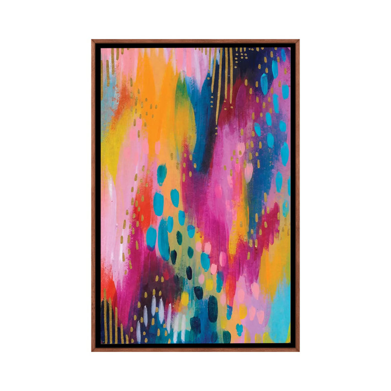 No. 2 par EttaVee - impression d'art graphique, Toile avec cadre en bois brun classique, Pas de tapis