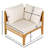 Alvie Modern Outdoor Acacia Wood Sectional Sofa With V-Shaped Frame And Woven Cane Accents