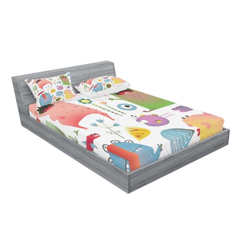 Funny Microfiber Sheet Set, Queen Sheet Set + Fitted Sheet + 2 Pillowcases