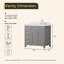 Meuble-lavabo simple 36 po avec quartz blanc Dazzle Caroline Parkway-129467959-129467961