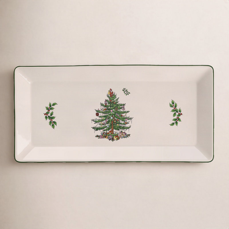 Spode Christmas Tree Rectangular Tray 14"