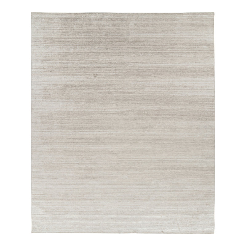 Rug & Kilim’S Oversized Textural Rug In Solid Beige And White Tones And Striae