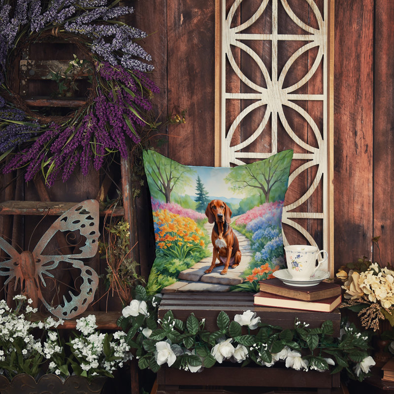 Spring Path Other/No Pattern Indoor/Outdoor Throw Pillow, 14"H x 14"W