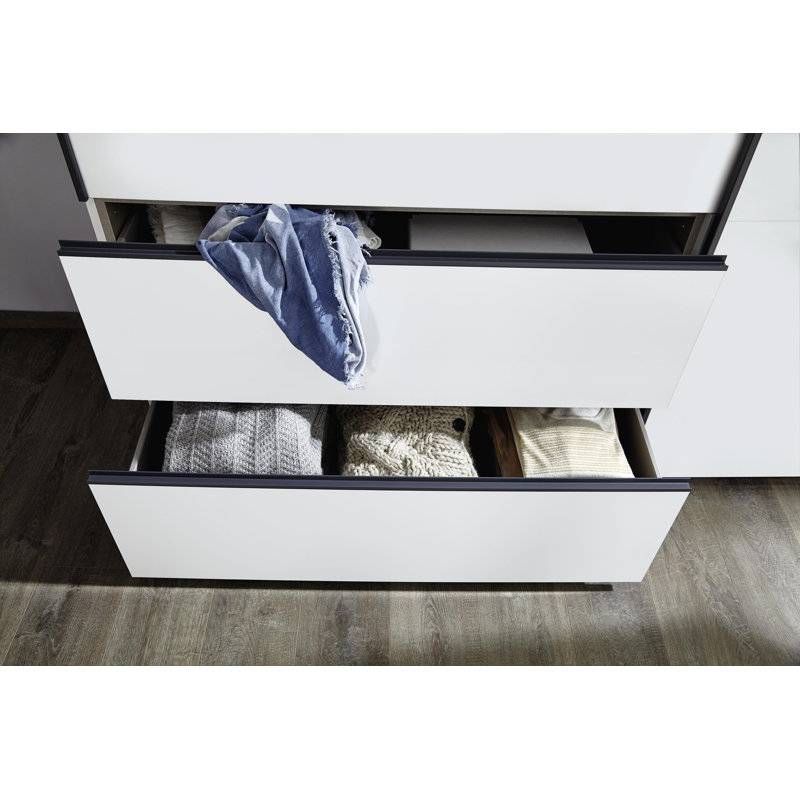 Sevilla sliding door wardrobe, Alpine White/Gray Metallic, 210cm H x 131cm W x 59cm D
