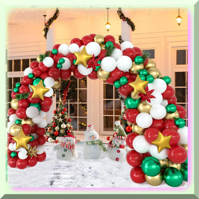 Festive Candy Cane Balloon Garland Kit 155pcs