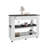 Kitchen Island, 2 Drawers, 6 Wheels, 2 Shelves, White / Black Wengue
