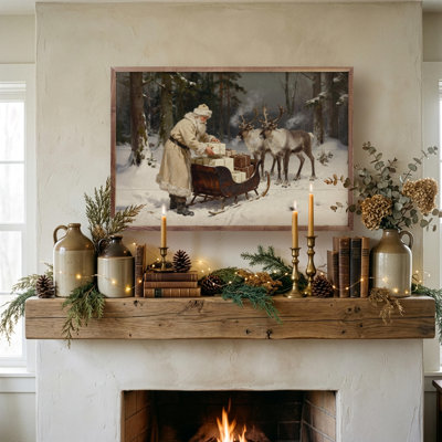 Père Noël et son traîneau de renne