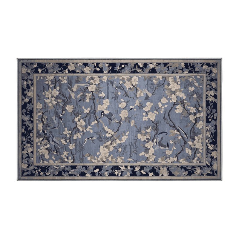 Machine Washable Gray Area Rug, Rectangle 7' x 9'