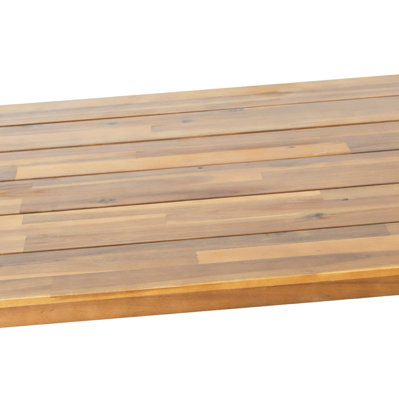 Table de salle à manger moderne en bois de style industriel avec lattes, l 70,41 po x P 36,16 po, H 29,97 po