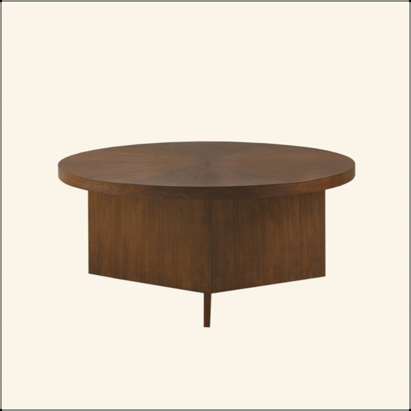 1 table basse ronde brun clair PCS