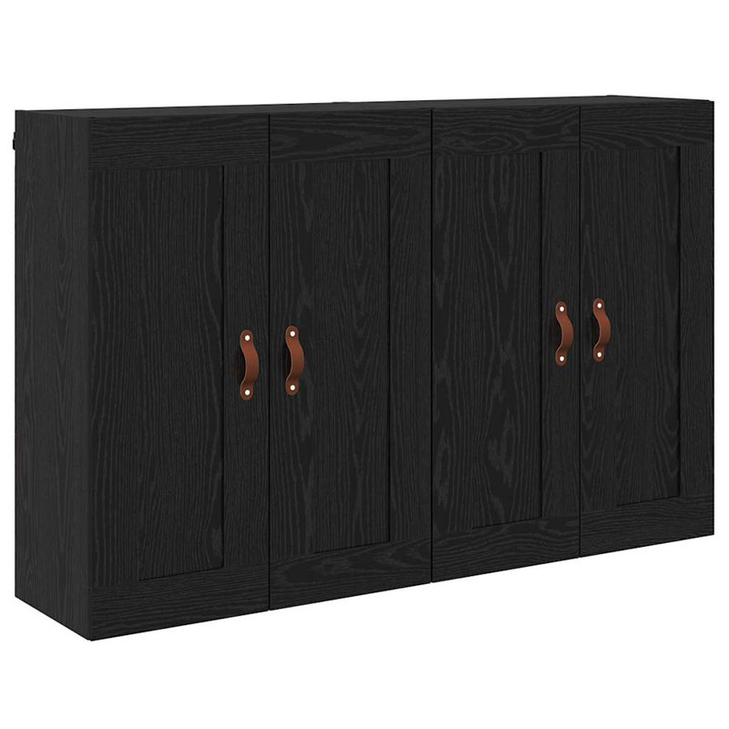  Wall-Mounted Cabinet 2 Pcs Black Oak 69.5 X 34 X 90 Cm, Black Oak