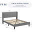 Très grande base de lit tapissier avec tête de lit, support en lattes de bois, pieds robustes en métal, aucun sommier tapissier requis, lit plateforme moderne, beige-662990076-662990066