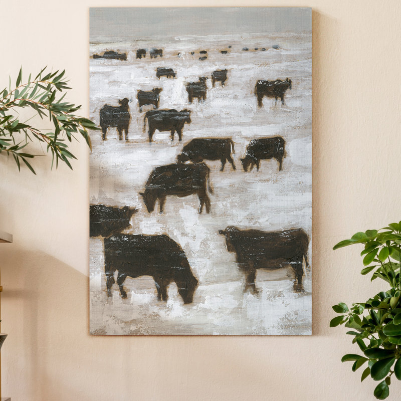 «Winter Grazing I», reproduction sur toile tendue, H 48 po x l 32 po x P 1 po