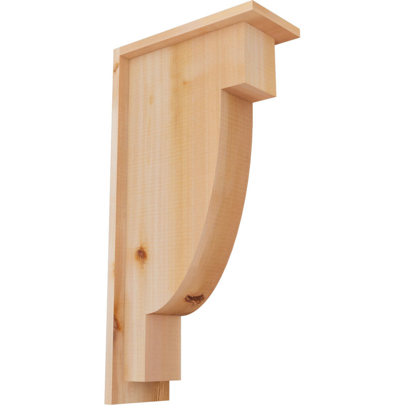 Corbeau alpin avec contre-plaque, H 24 po x l 5,5 po x P 12 po, Lisse, Cèdre rouge