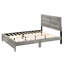 Grand lit en grain de bois gris de style contemporain, lit plateforme, un ensemble, assemblage simple, tête de lit à lignes épurées, peu d'entretien, installation facile, couleur sans sommier, grain, pour livraison, tête de lit-190829226