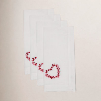 Embroidered Heart Cotton Napkin