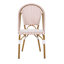Chaises d'extérieur style français, pe et aluminium, rouge rouille et blanc, 2 chaises en aluminium, ensemble de conversation pour 2 personnes