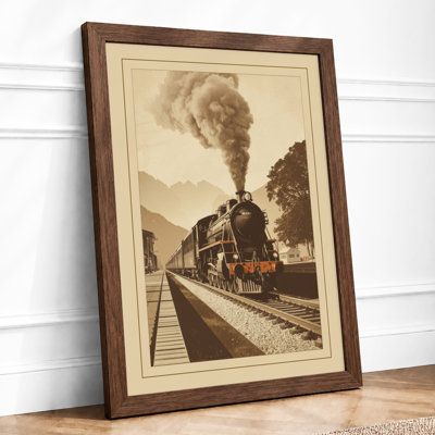 Steam Through Mountains Vintage - Framed Print