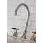 Kingston Brass Kaiser Double-Handle 4-Hole Widespread Kitchen Faucet with Brass Sprayer-51154810
