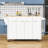 Rolling Fluted Kitchen Island with Drop-Leaf Table, Power Outlet, 3 Drawers and 3 Cabinets-1146747541