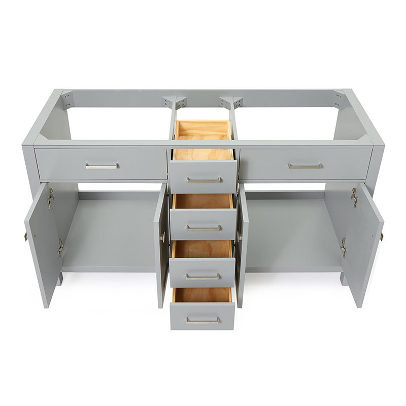 Base de meuble-lavabo double Petrel, Gris