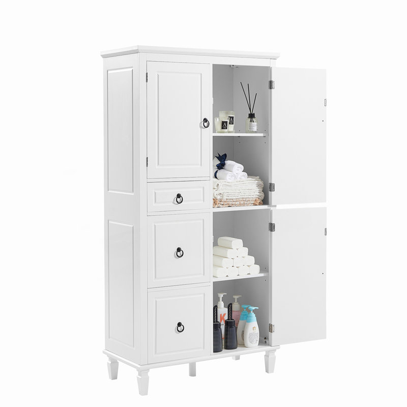 Armoire de rangement rétro multifonctionnelle avec tablettes réglables