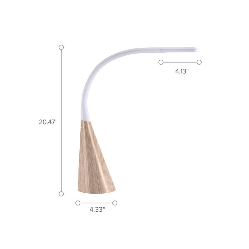 Lampe de bureau blanche 12,2 po USB