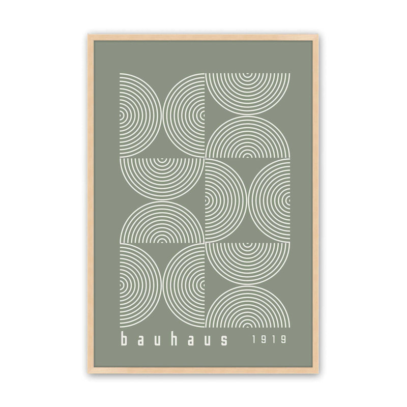 «Green Bauhaus Composition II», reproduction, H 37 po x l 25 po x P 1,25 po, Reproduction encadrée sans passe-partout