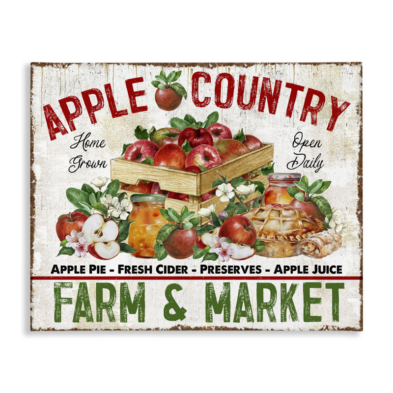 Art mural sur toile Apple Country Market par Creatif Belle, H 36 po x l 36 po