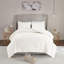Ensemble de literie en coton blanc cassé, motif floral en chenille touffeté, style maison de campagne pour chambre à coucher