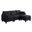 Canapé modulaire en chenille noir de 85 pouces, canapé en L en forme de L avec repose-pieds de rangement, combinaison de bricolage pour le salon-249584270