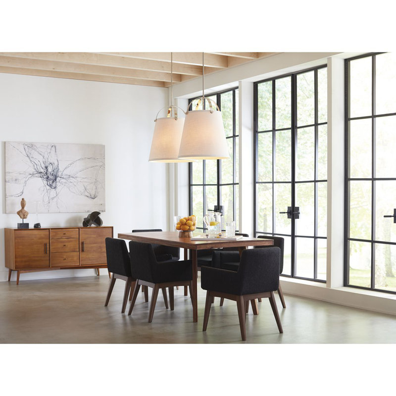 Luminaire suspendu conique unique à 3 lumières Queenie, Nickel poli