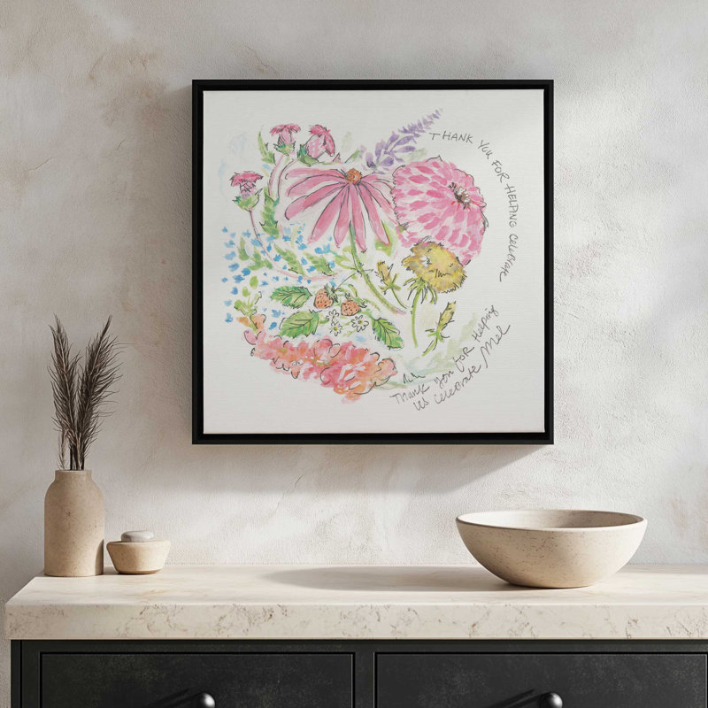 «Blooming with Joy» par Jessica Mingo, reproduction d'art, L 12 po x H 12 po, Blanc, Framed Canvas