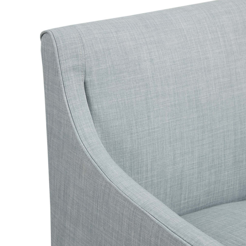 Chaise avec accoudoirs à roulettes avec jupe, Bleu