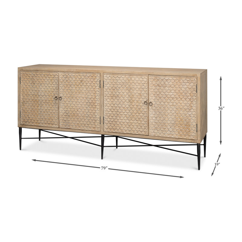 Archie 79'' W Solid Wood Sideboard