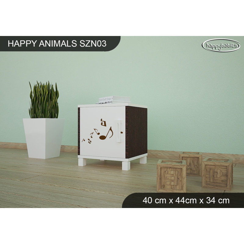 Nightstand, White/Chestnut