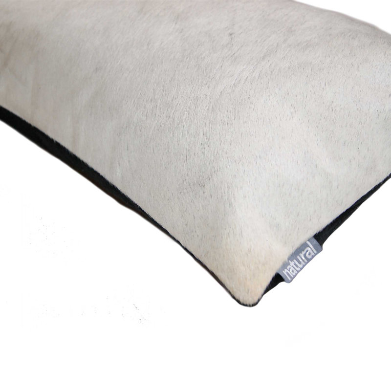  (Ensemble de deux) Coussin lombaire en peau de vache 12 "X 20", Blanc cassé