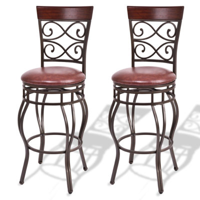 Guin Swivel Upholstered Faux Leather Counter Stool