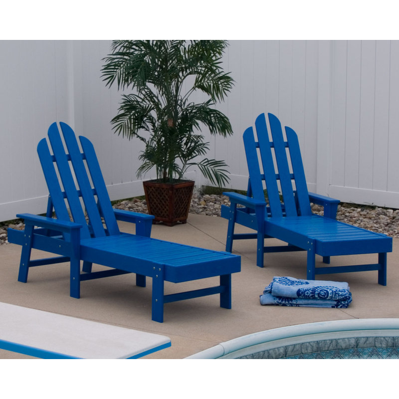 POLYWOOD Long Island Chaise, Sunset Red