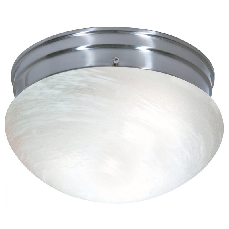Daughtrey Glass Flush Mount, Brushed Nickel, Alabaster