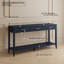 Console 60 po avec 3 tiroirs et tablette de rangement bleu marine-2030674714