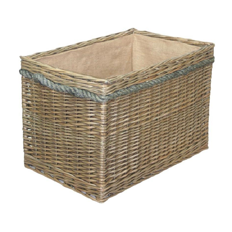 Warlo Wicker Log Carrier, 38cm H x 38cm W x 58cm D