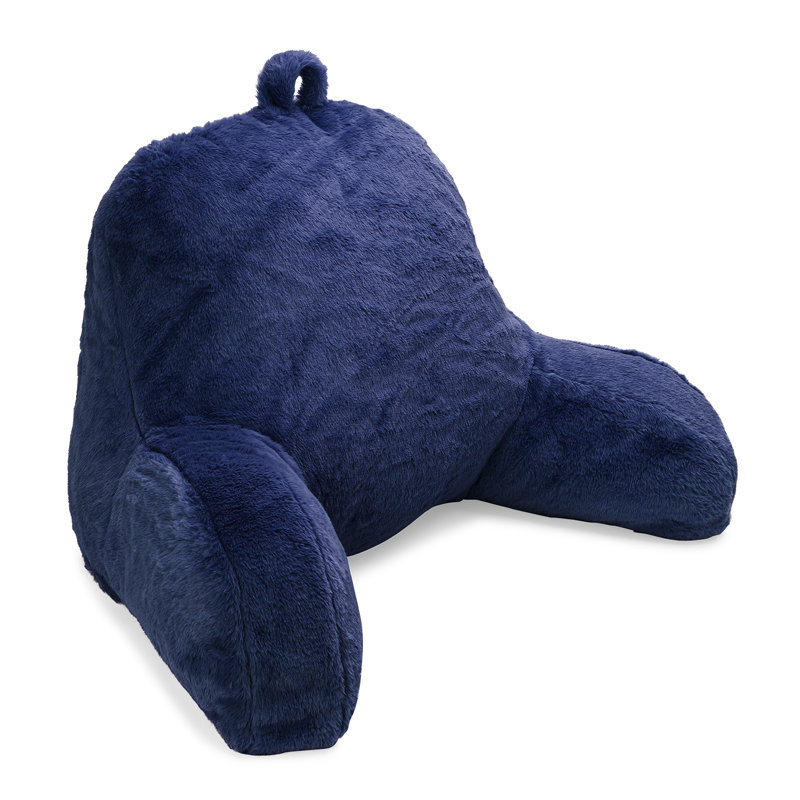  Coussin de dossier en fausse fourrure, Bleu marine