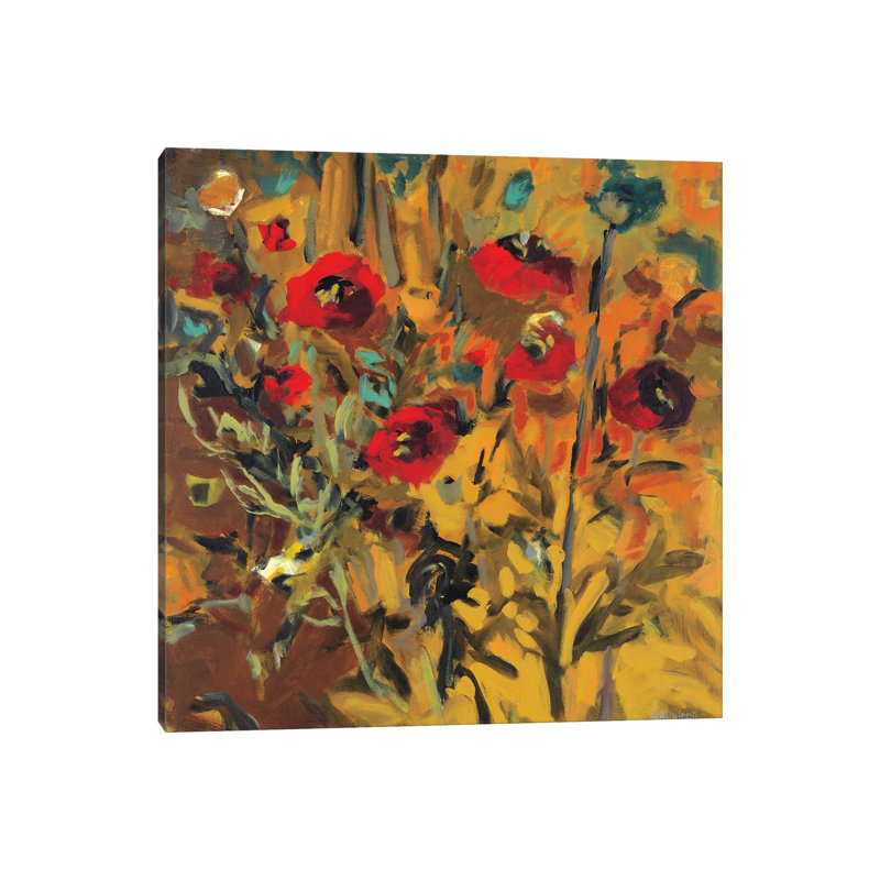 Wild Poppies by Jennifer Harwood - Wrapped Canvas Painting, 30.48cm H x 30.48cm W x 1.91cm D